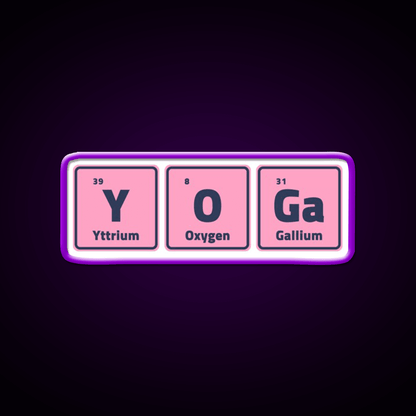 Yoga Periodic Table Elements Yoga Led Neon Sign For Wellness Space Rgb Color - Shineneon