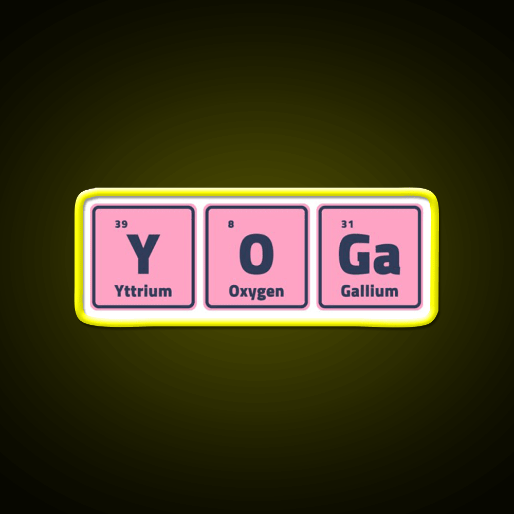 Yoga Periodic Table Elements Yoga Led Neon Sign For Wellness Space Rgb Color - Shineneon