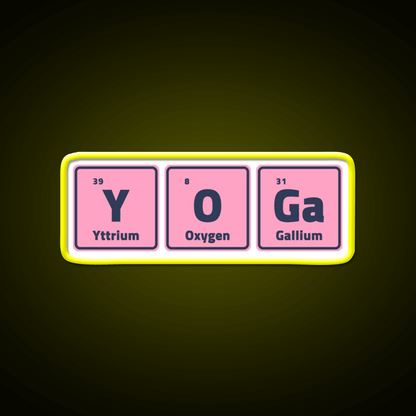 Yoga Periodic Table Elements Yoga Led Neon Sign For Wellness Space Rgb Color - Shineneon