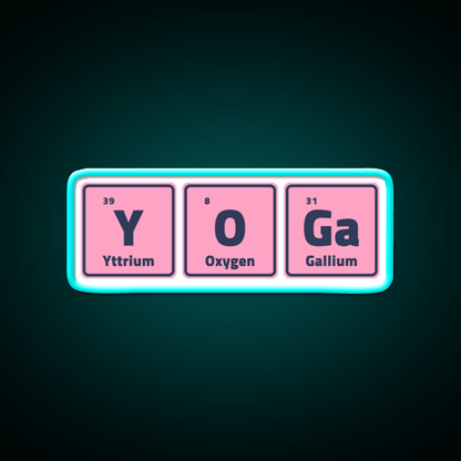 Yoga Periodic Table Elements Yoga Led Neon Sign For Wellness Space Rgb Color - Shineneon