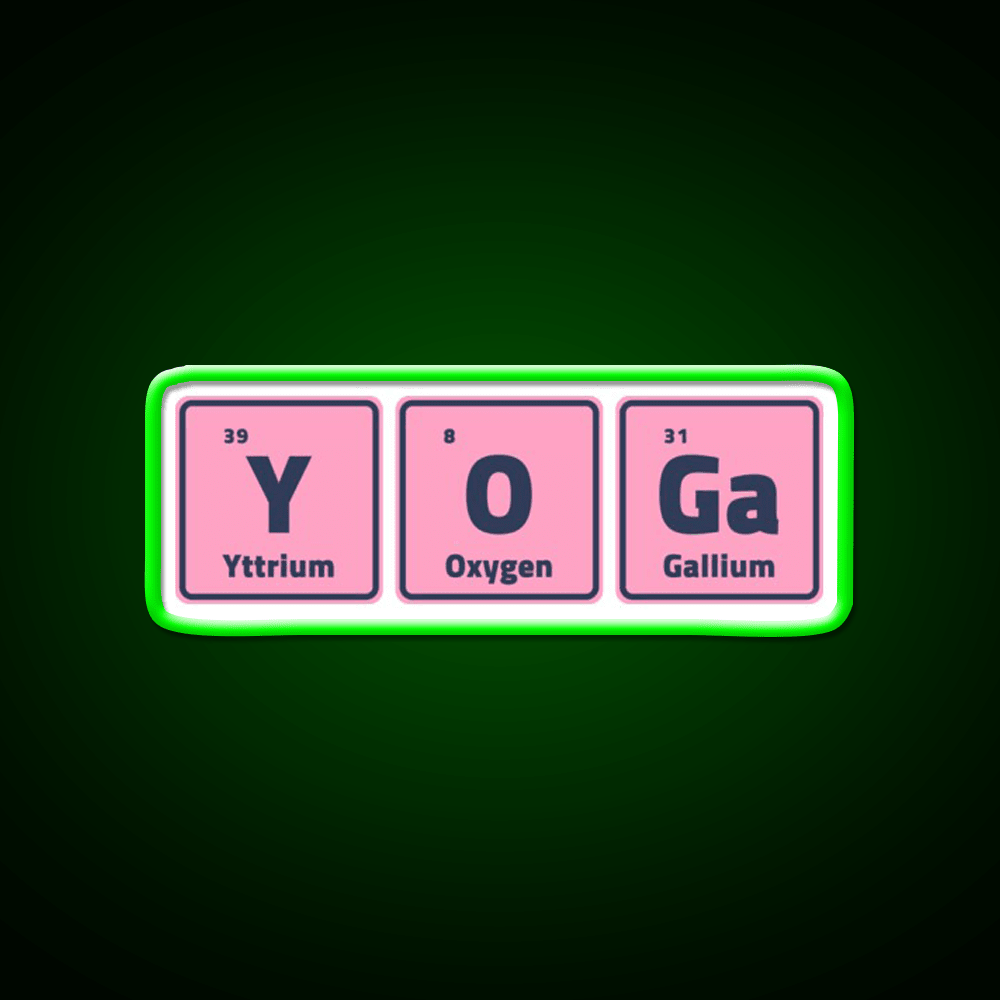 Yoga Periodic Table Elements Yoga Led Neon Sign For Wellness Space Rgb Color - Shineneon