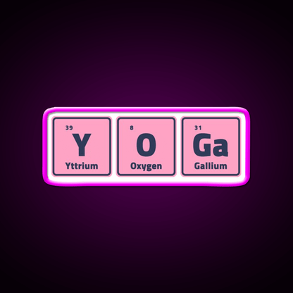 Yoga Periodic Table Elements Yoga Led Neon Sign For Wellness Space Rgb Color - Shineneon
