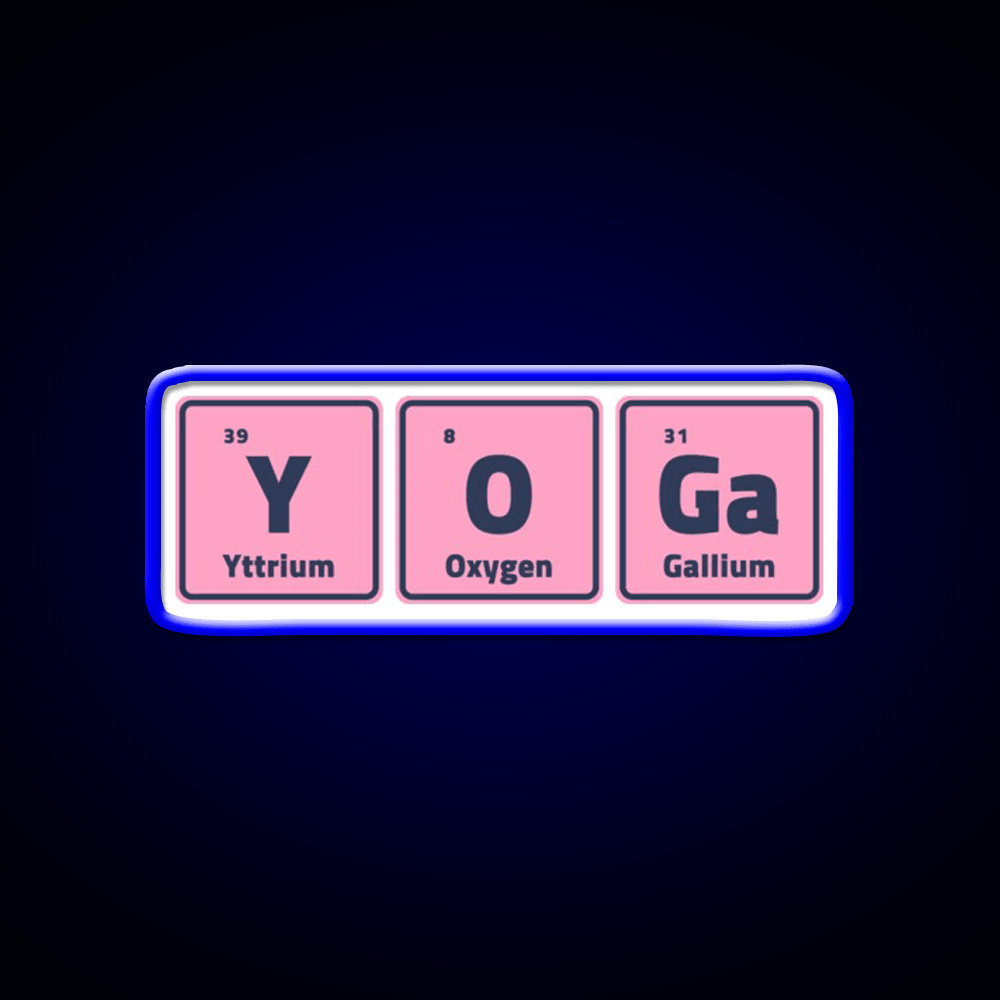 Yoga Periodic Table Elements Yoga Led Neon Sign For Wellness Space Rgb Color - Shineneon