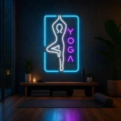 Yoga Pose LED Neon Sign - 02 High-Converting Product Image