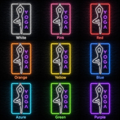 Yoga Pose LED Neon Sign - 05 Color Grid