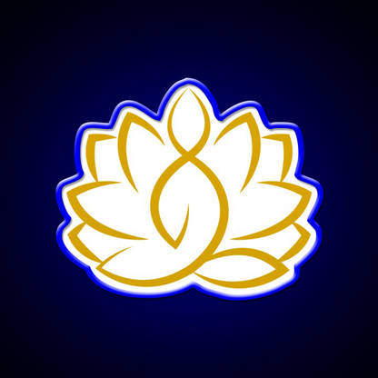 Yoga Pose With Lotus Flower Yoga Led Neon Sign For Wellness Space Rgb Color