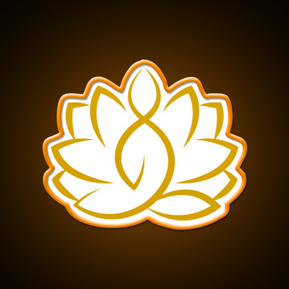 Yoga Pose With Lotus Flower Yoga Led Neon Sign For Wellness Space Rgb Color