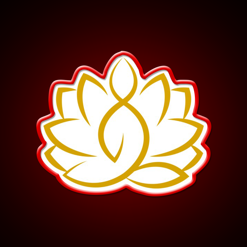 Yoga Pose With Lotus Flower Yoga Led Neon Sign For Wellness Space Rgb Color