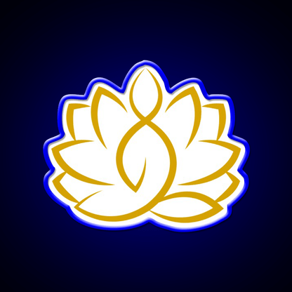 Yoga Pose With Lotus Flower Yoga Led Neon Sign For Wellness Space Rgb Color - Shineneon