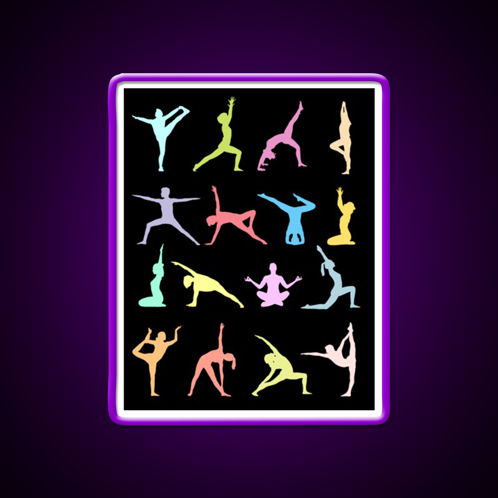 Yoga Poses Yoga Led Neon Sign For Wellness Space Rgb Color