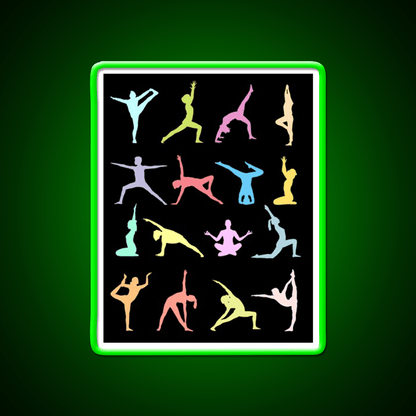 Yoga Poses Yoga Led Neon Sign For Wellness Space Rgb Color - Shineneon