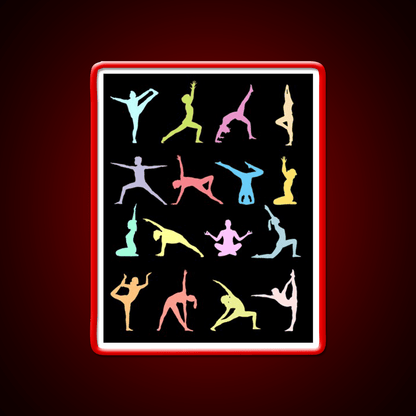 Yoga Poses Yoga Led Neon Sign For Wellness Space Rgb Color - Shineneon