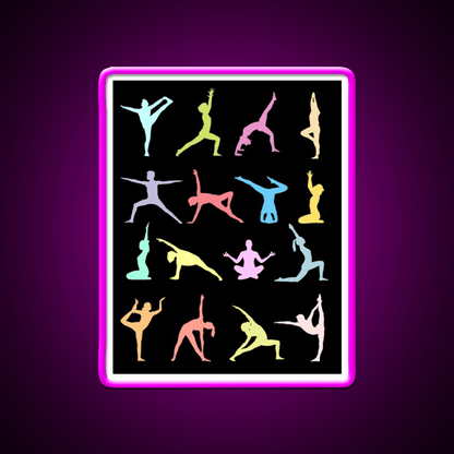 Yoga Poses Yoga Led Neon Sign For Wellness Space Rgb Color - Shineneon
