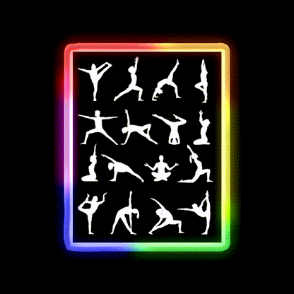 Yoga Poses Yoga Led Neon Sign For Wellness Space Yoga Studio Rgb Color