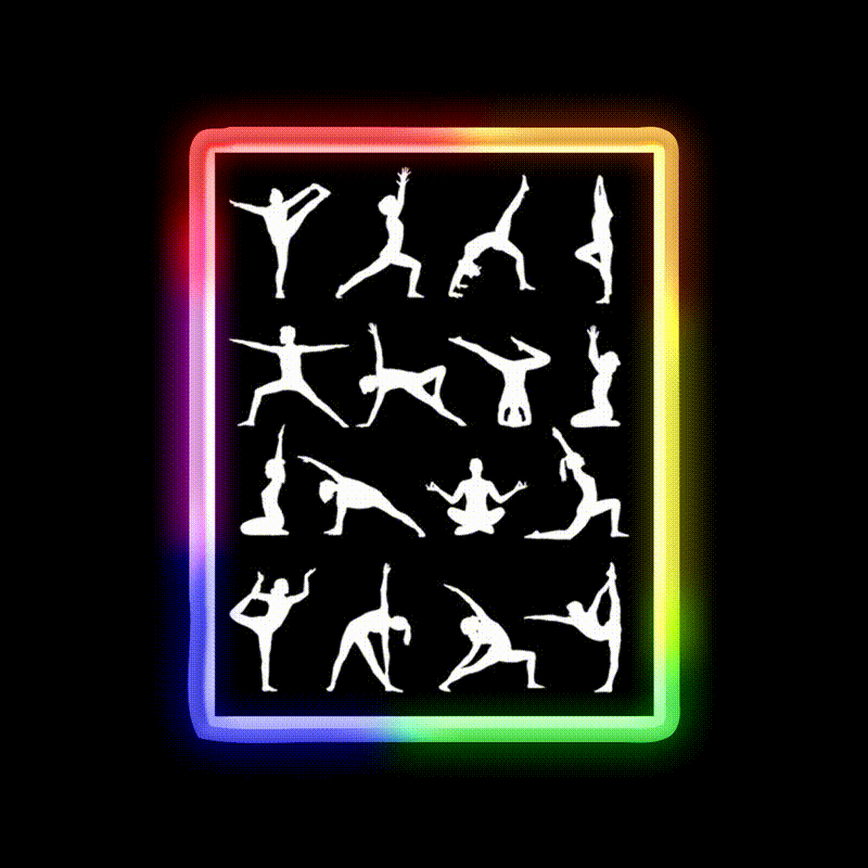 Yoga Poses Yoga Led Neon Sign For Wellness Space Yoga Studio Rgb Color
