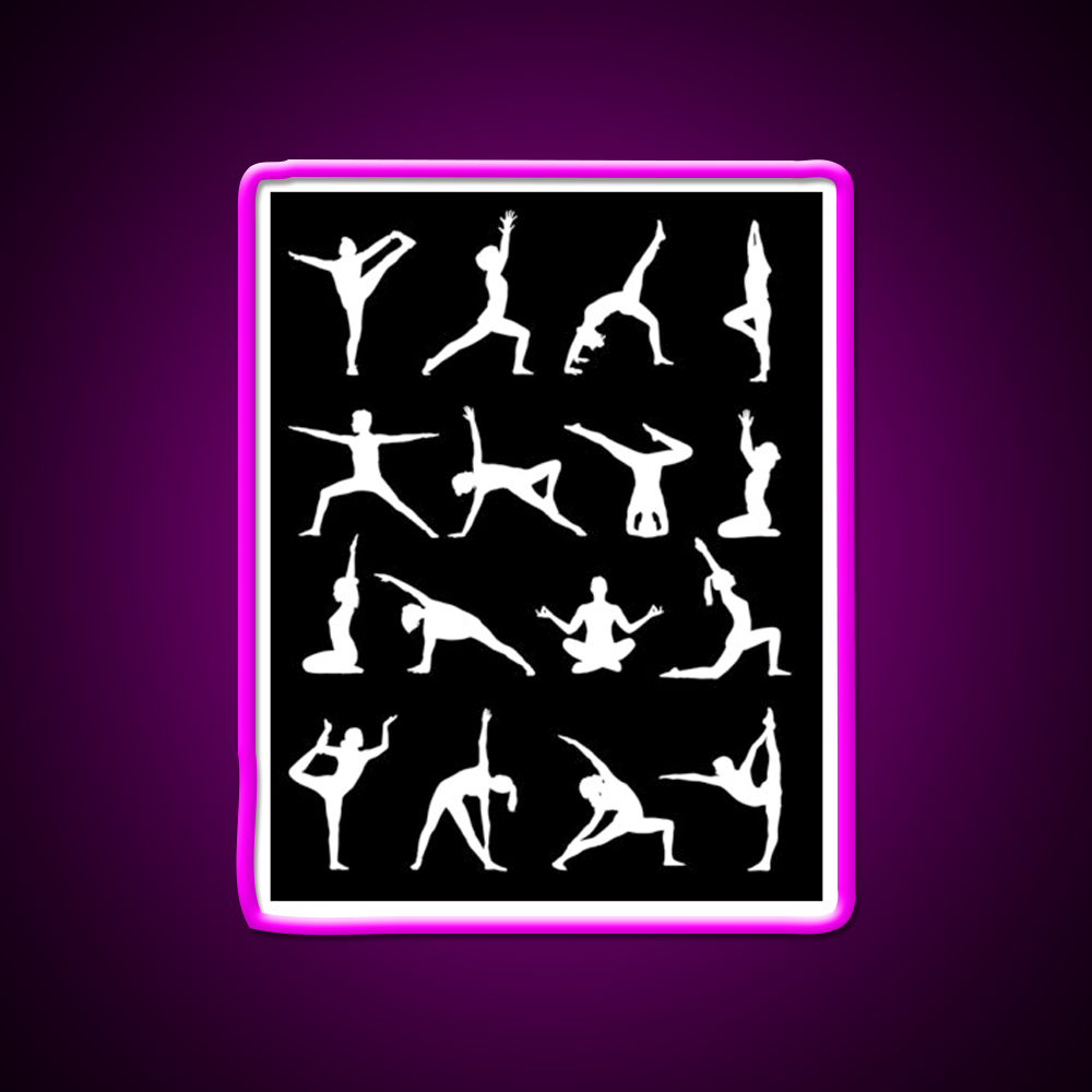 Yoga Poses Yoga Led Neon Sign For Wellness Space Yoga Studio Rgb Color