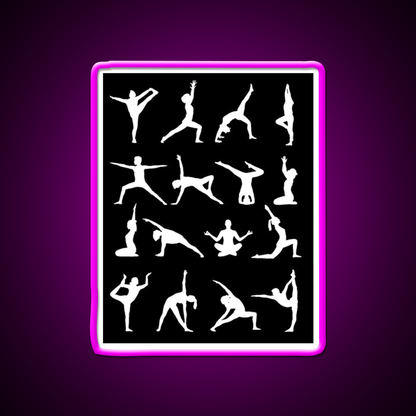 Yoga Poses Yoga Led Neon Sign For Wellness Space Yoga Studio Rgb Color