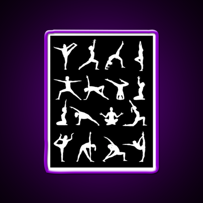 Yoga Poses Yoga Led Neon Sign For Wellness Space Yoga Studio Rgb Color