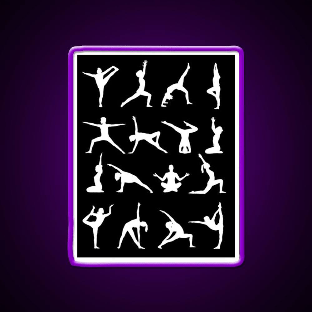 Yoga Poses Yoga Led Neon Sign For Wellness Space Yoga Studio Rgb Color - Shineneon