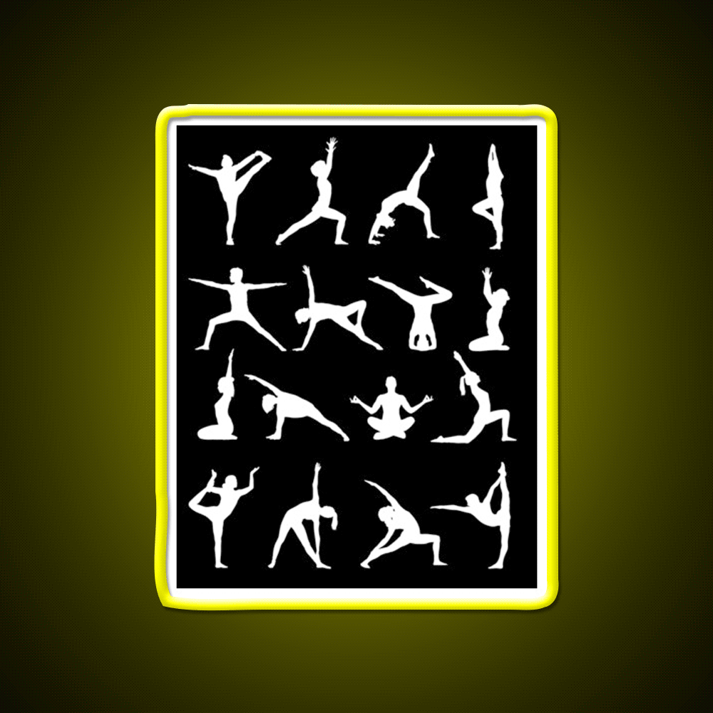 Yoga Poses Yoga Led Neon Sign For Wellness Space Yoga Studio Rgb Color