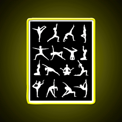 Yoga Poses Yoga Led Neon Sign For Wellness Space Yoga Studio Rgb Color