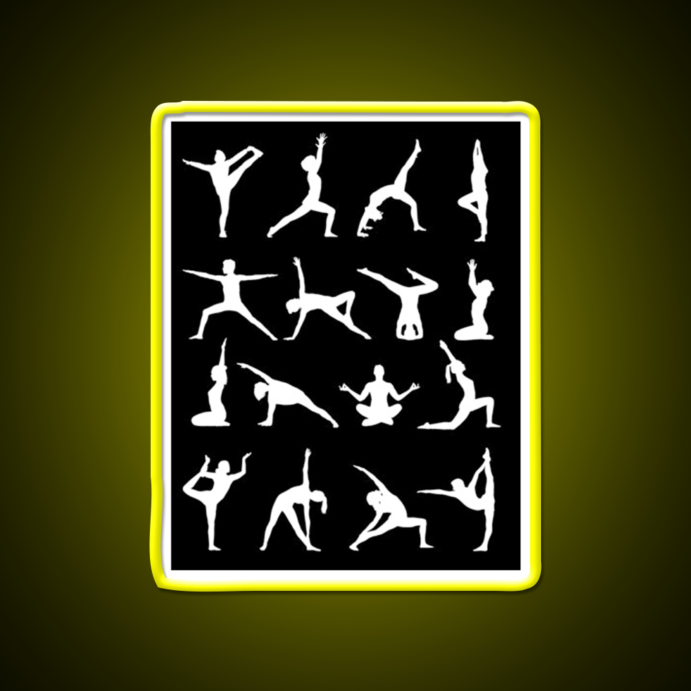 Yoga Poses Yoga Led Neon Sign For Wellness Space Yoga Studio Rgb Color