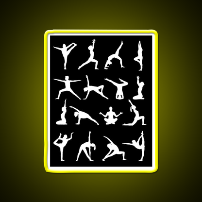 Yoga Poses Yoga Led Neon Sign For Wellness Space Yoga Studio Rgb Color