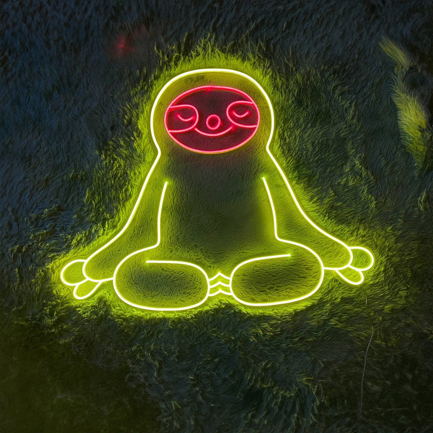 Yoga Statue Sloth Neon Sign