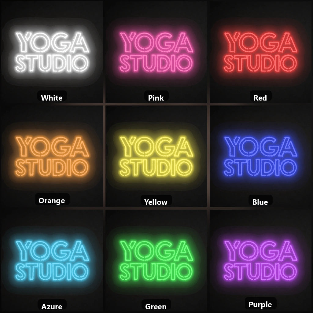 Yoga Studio LED Neon Sign color grid