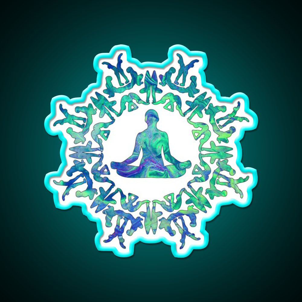 Yoga Sun Circle Yoga Led Neon Sign For Wellness Space Rgb Color