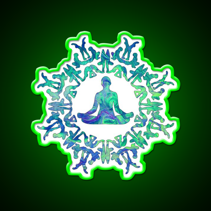 Yoga Sun Circle Yoga Led Neon Sign For Wellness Space Rgb Color