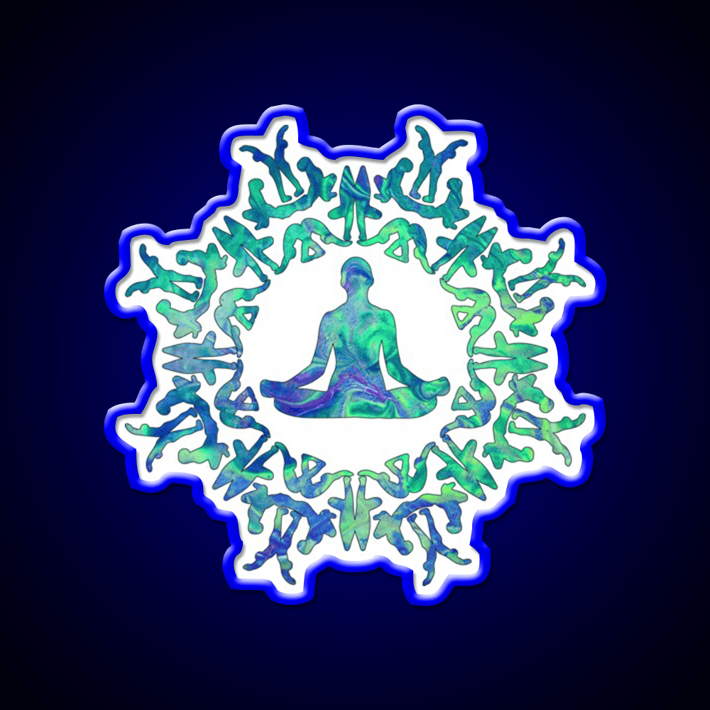 Yoga Sun Circle Yoga Led Neon Sign For Wellness Space Rgb Color - Shineneon