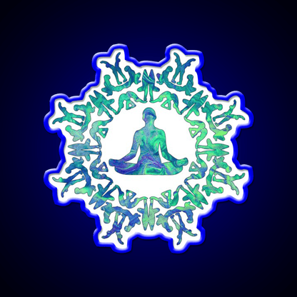Yoga Sun Circle Yoga Led Neon Sign For Wellness Space Rgb Color - Shineneon