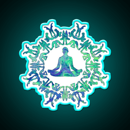 Yoga Sun Circle Yoga Led Neon Sign For Wellness Space Rgb Color - Shineneon