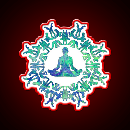 Yoga Sun Circle Yoga Led Neon Sign For Wellness Space Rgb Color - Shineneon
