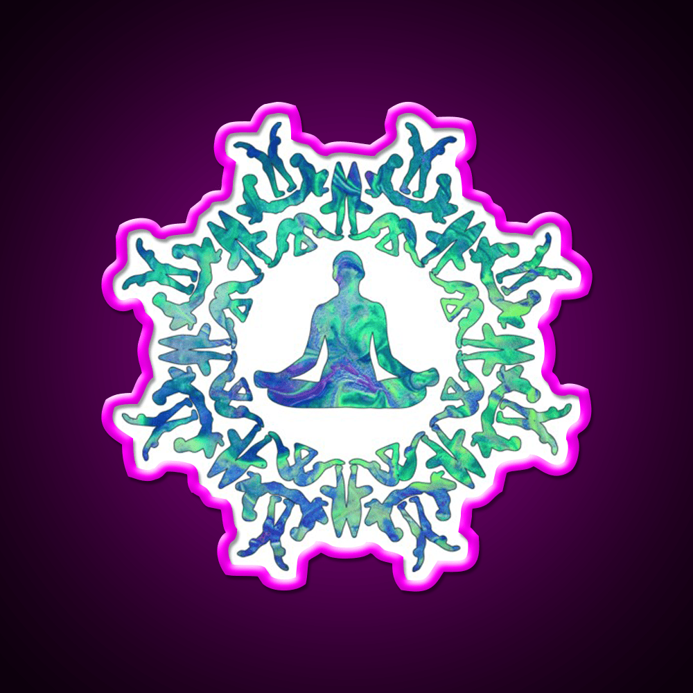 Yoga Sun Circle Yoga Led Neon Sign For Wellness Space Rgb Color - Shineneon