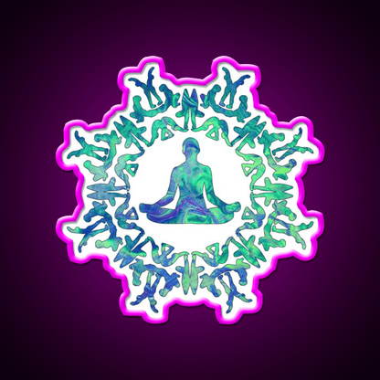 Yoga Sun Circle Yoga Led Neon Sign For Wellness Space Rgb Color - Shineneon