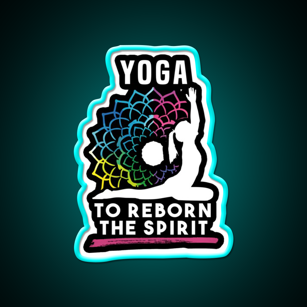 Yoga To Reborn The Spirit Yoga Led Neon Sign For Wellness Space Rgb Color