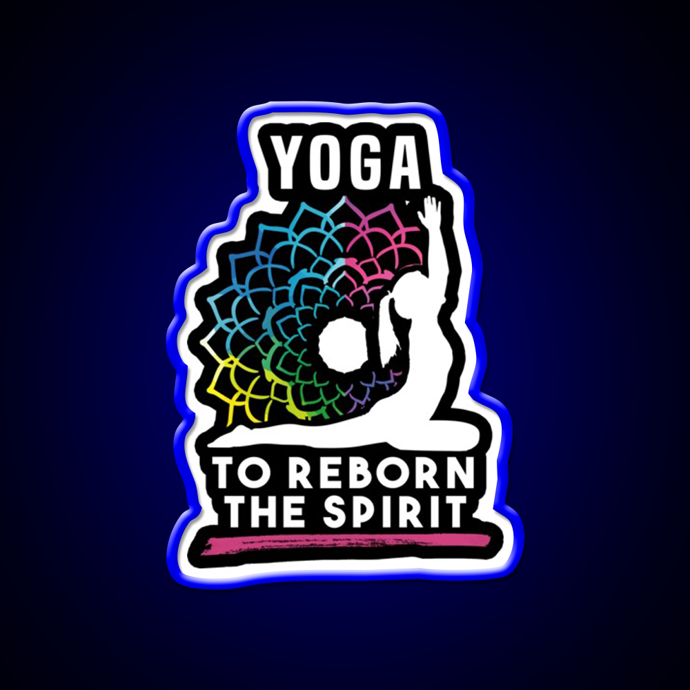 Yoga To Reborn The Spirit Yoga Led Neon Sign For Wellness Space Rgb Color