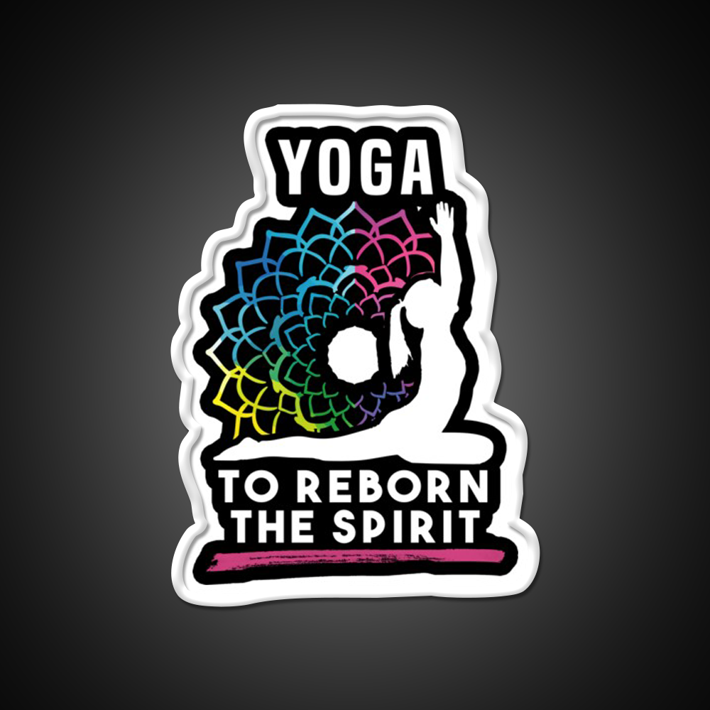 Yoga To Reborn The Spirit Yoga Led Neon Sign For Wellness Space Rgb Color