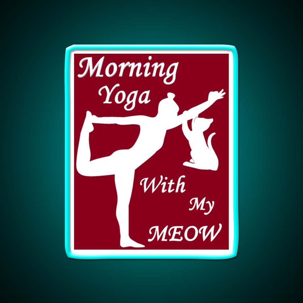 Yoga With My Meow Yoga Led Neon Sign For Wellness Space Rgb Color