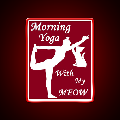 Yoga With My Meow Yoga Led Neon Sign For Wellness Space Rgb Color