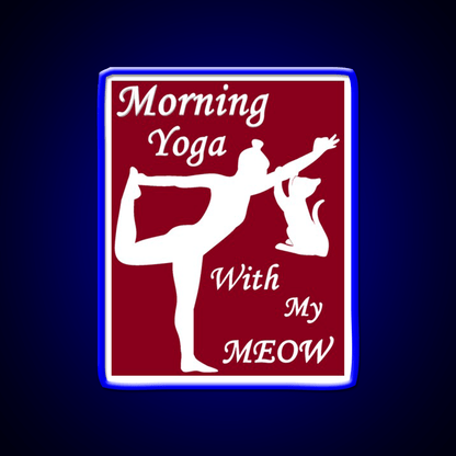 Yoga With My Meow Yoga Led Neon Sign For Wellness Space Rgb Color - Shineneon