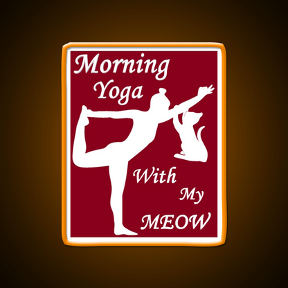 Yoga With My Meow Yoga Led Neon Sign For Wellness Space Rgb Color - Shineneon