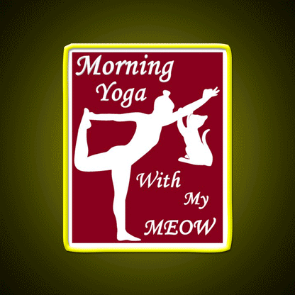 Yoga With My Meow Yoga Led Neon Sign For Wellness Space Rgb Color