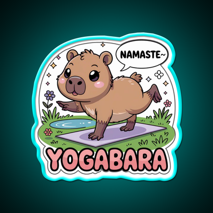 Yogabara Chibi Capybara Yoga Pose Yoga Led Neon Sign For Wellness Space Rgb Color