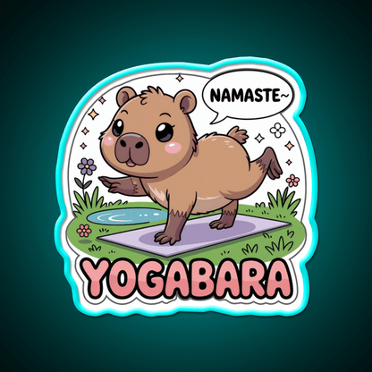 Yogabara Chibi Capybara Yoga Pose Yoga Led Neon Sign For Wellness Space Rgb Color - Shineneon