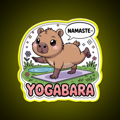 Yogabara Chibi Capybara Yoga Pose Yoga Led Neon Sign For Wellness Space Rgb Color
