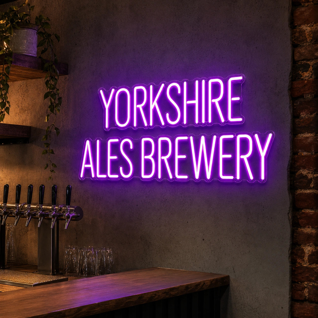Yorkshire Ales Brewery LED Neon Sign real lifestyle scene