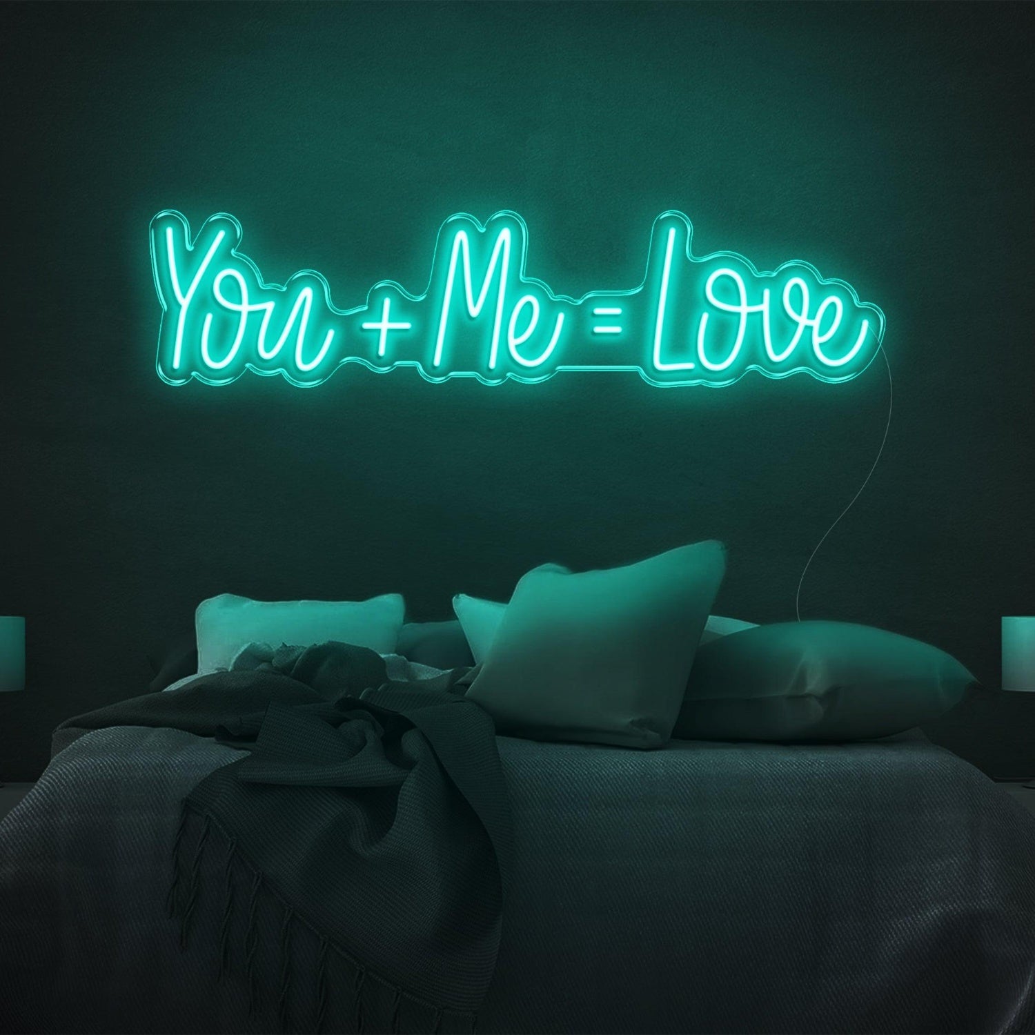 You And Me Equal Love Pink Led Neon Sign For Bedroom Decor | Shineneon